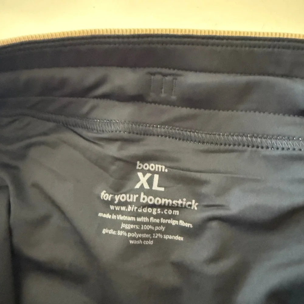 Birddogs XL Khaki Tan Lined Jogger Pants Performance Athletic Drawstring Pockets